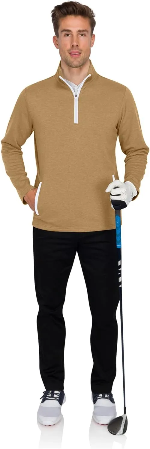Three Sixty Six Men's Pullover Sweater - Dry Fit Breathable Half Zip Golf Jacket 4-Way Stretch Moisture Wicking & Anti-Odor