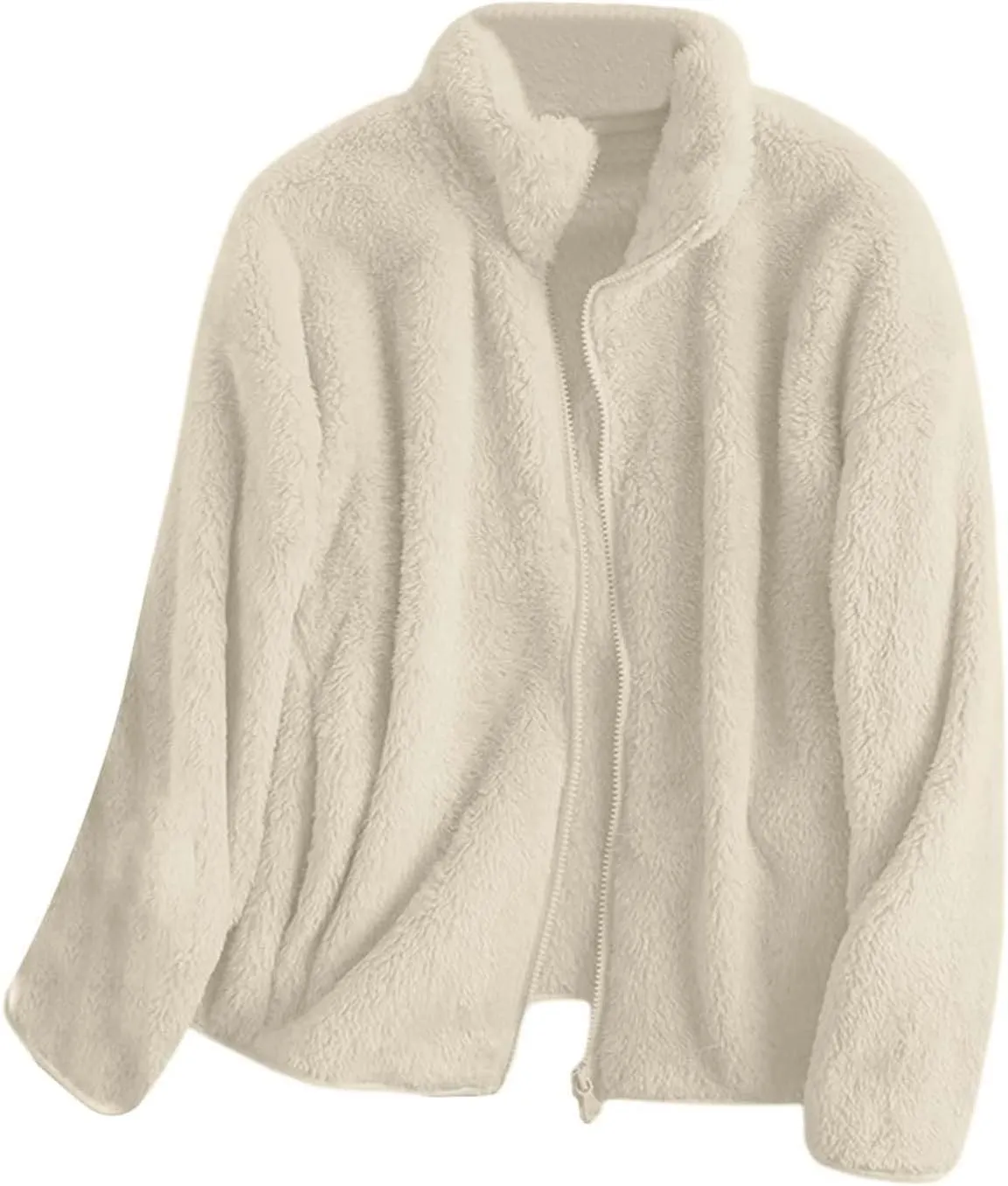 Winter Coats for Women Fuzzy Fleece Insulated Jacket Plus Size Full Zip Long Sleeve Outwear Soft Comfy Cardigan Jackets