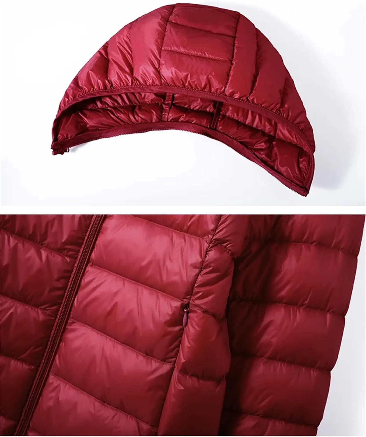 Women Hood Detachable Winter Coat Female Puffer Down Jacket Portable light Long Coat