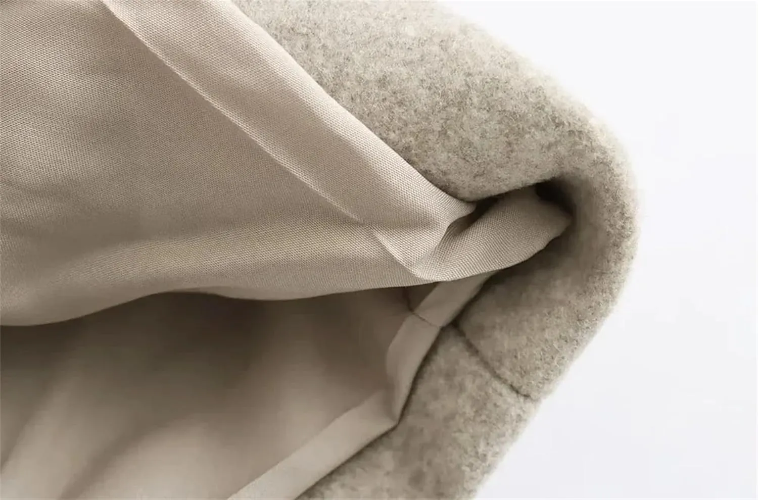 Women's Soft Loose Wool Blend Long Coat Lapel Long Sleeve Welt Pockets Chic Windbreaker