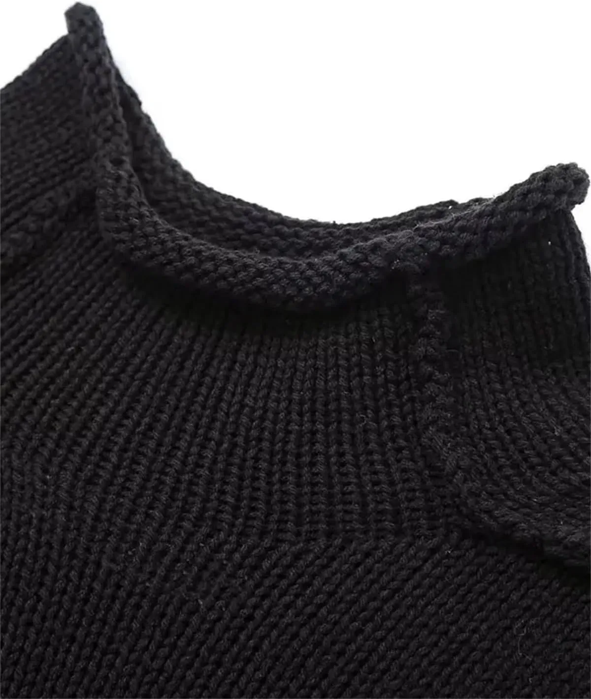 Women's Turtleneck Sweater Retro Loose Top Chic Oversized Knitted Top Sweater