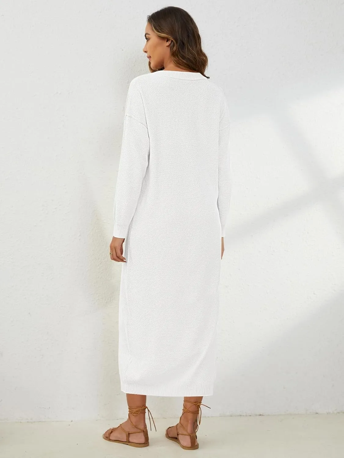 YKR Womens Long Sweater Dress Midi Oversized Long Sleeve Maxi Sweater Dress